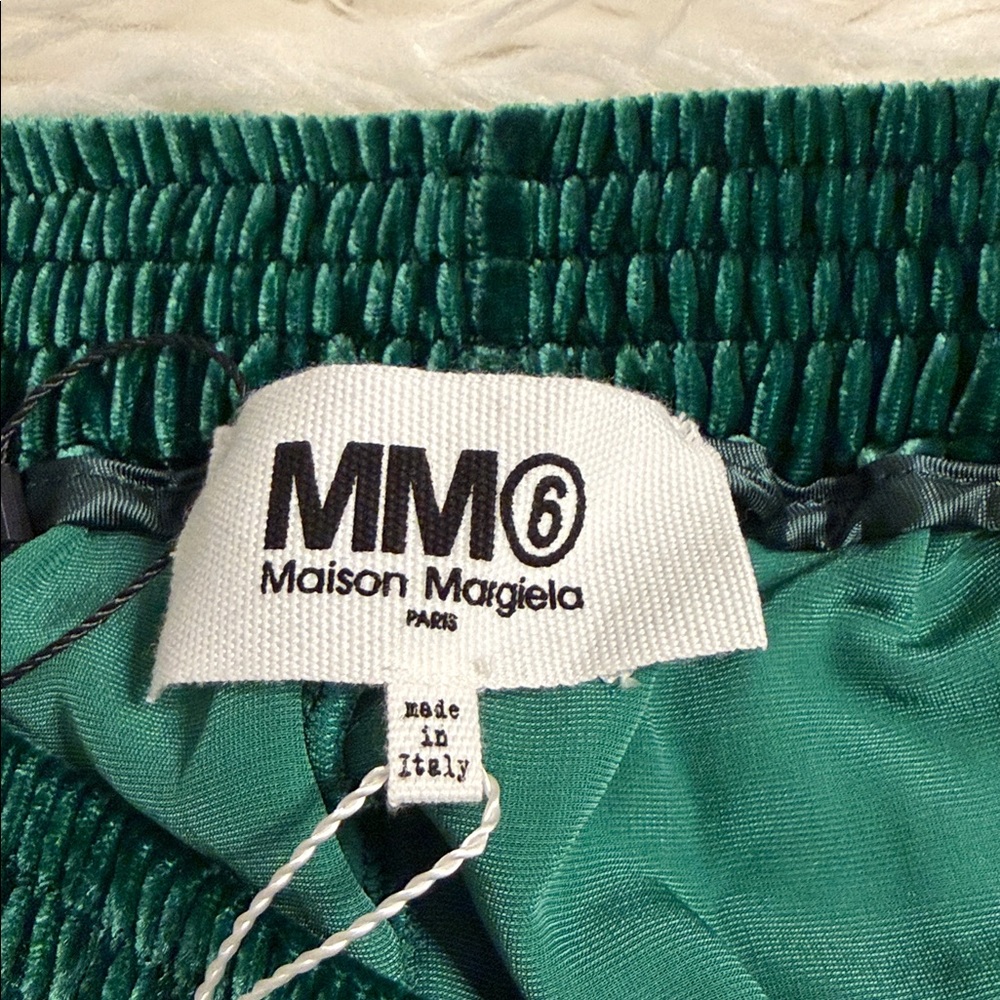 MM6 Maison Martin Margiela Emerald Green Velvet Pants size 46 inseam 30” - Picture 5 of 13